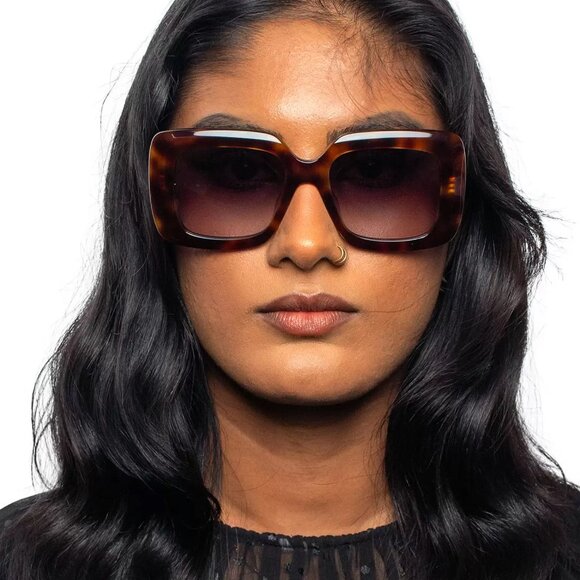 Celine Women Sunglasses Havana Gradient Smoke Geometric CL40263I 3 DOTS 53B NEW - Picture 11 of 11